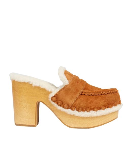 Chloé Natural Mules And Clogs