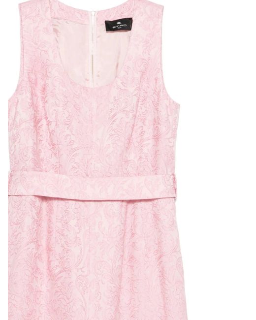 Etro Pink Sleeveless Patterned Dress