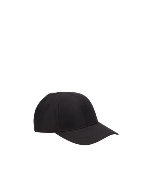 C P Company Black Logo Patch Baseball Hat for men