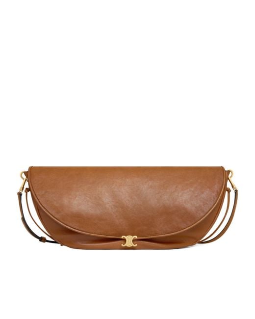 Céline Brown Halfmoon Soft Triomphe Bag