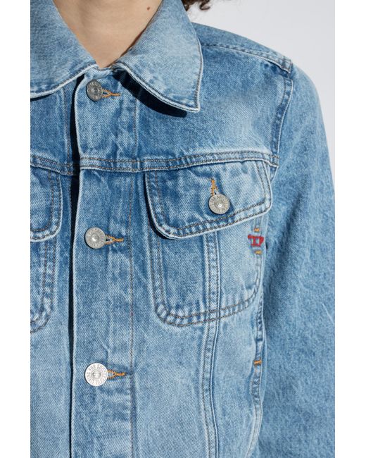DIESEL Blue De-Bonny Button-Up Denim Jacket