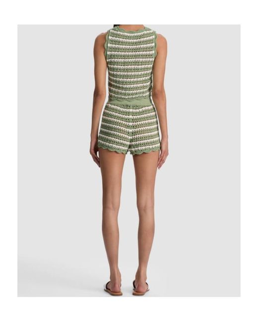 Alice + Olivia Green Alice Olivia Bobbi Crochet Shorts