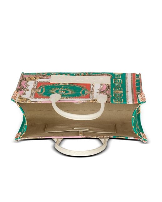 Balmain Green Printed B-Army Medium Tote Bag