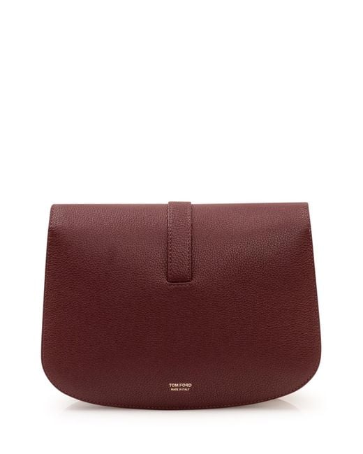 Tom Ford Red Foldover-Top Small Crossbody Bag