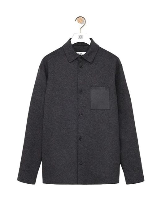 Loewe Blue Wool-Cashmere Overshirt for men