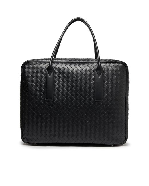 Bottega Veneta Black Getaway Logo Briefcase for men