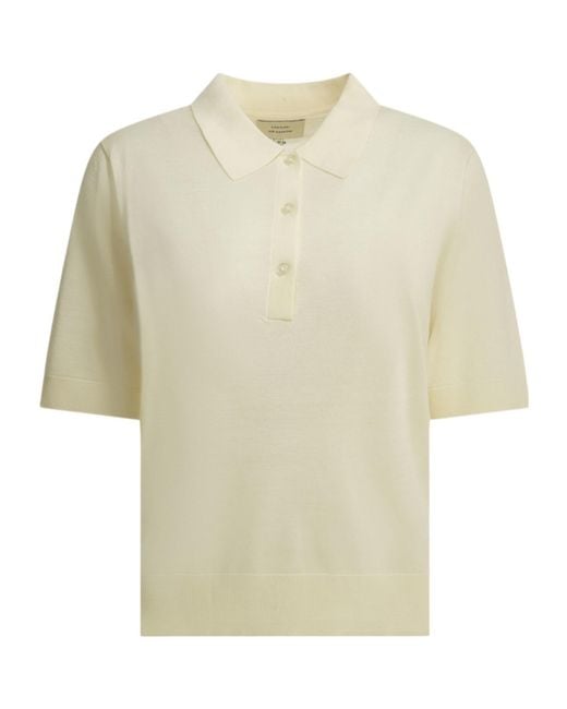 Loulou de Saison White Short-Sleeve Polo Shirt