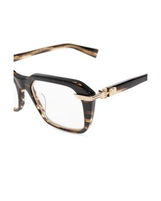 Balmain White Eyewear Legion V Rectangle Frame Glasses for men