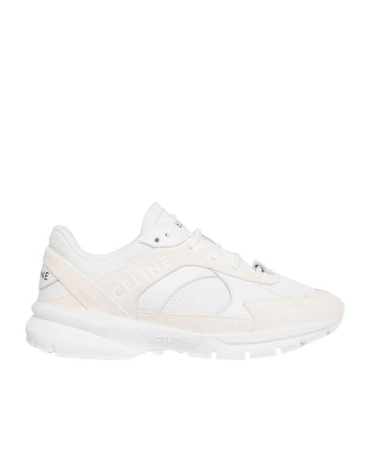 Céline White Runner Cr-03 Low Lace-Up Sneaker