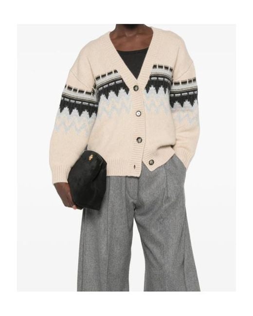 Allude Natural V-Neck Cardigan