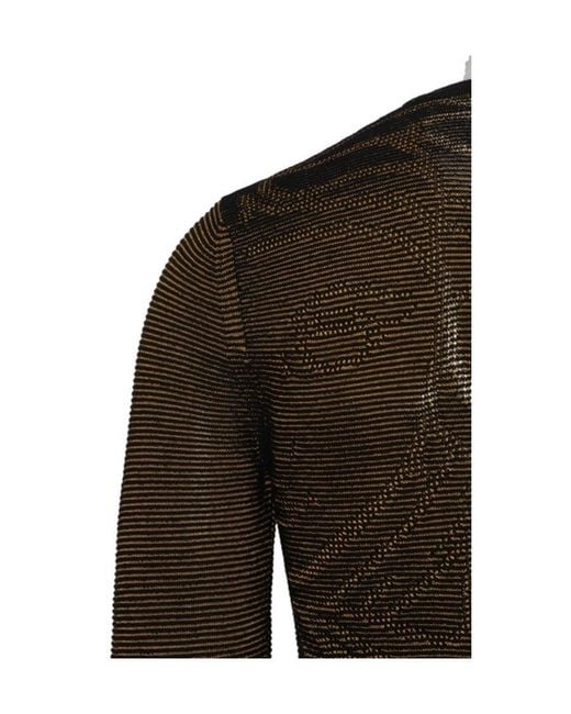 Versace Brown Striped Slim Pullover for men