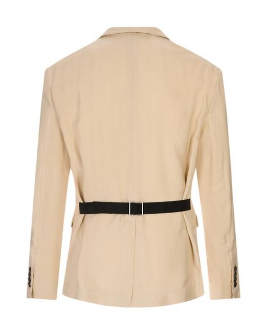 Lanvin Natural Long-Sleeved Suit Jacket for men