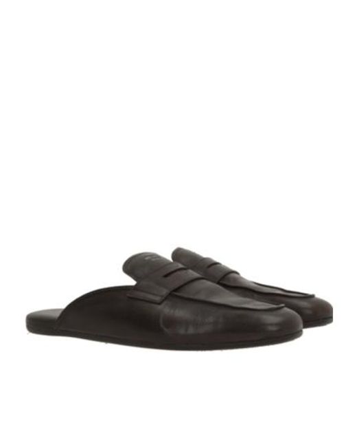 Prada Brown Logo-Detailed Slip-On Mules for men