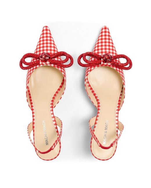 Mach & Mach Pink Polka Dot Slingbacks