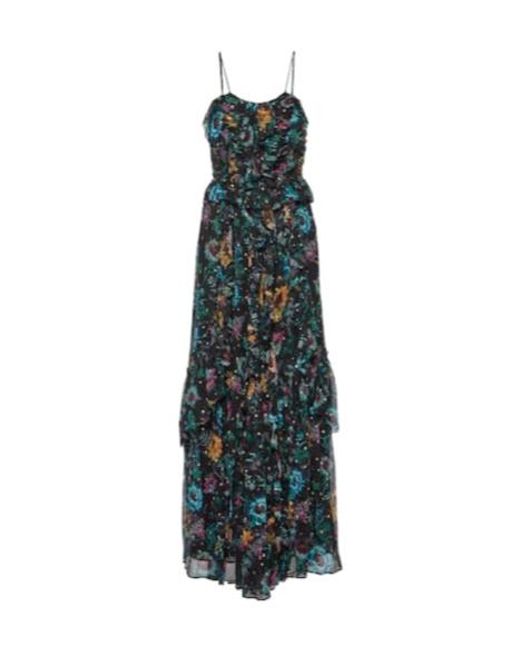Ulla Johnson Blue Ruffled-Edge Ultra-Long Dress