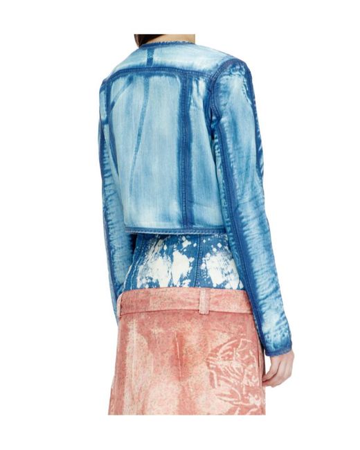 DIESEL Blue De-Syphra-Fsi Cropped Denim Jacket