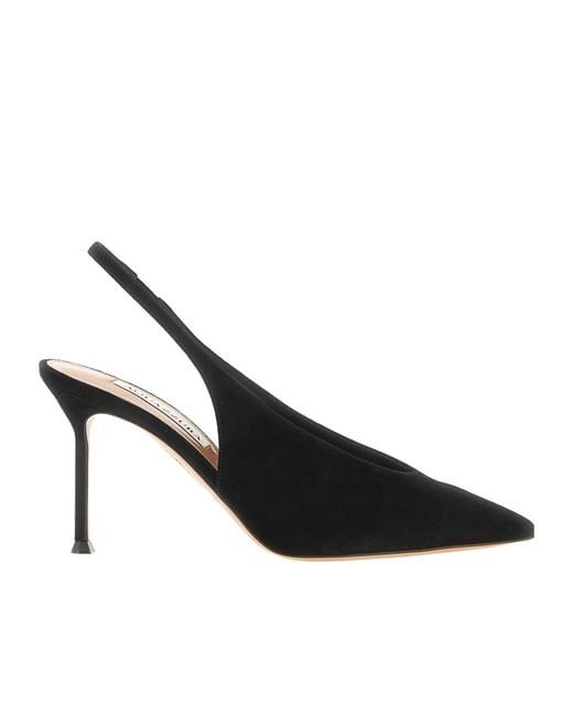 Aquazzura Black Voltaire Slingback Heeled Pumps