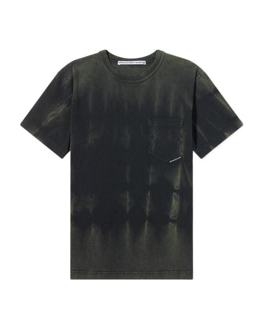 Alexander Wang Black Tie-Dye Crewneck T-Shirt