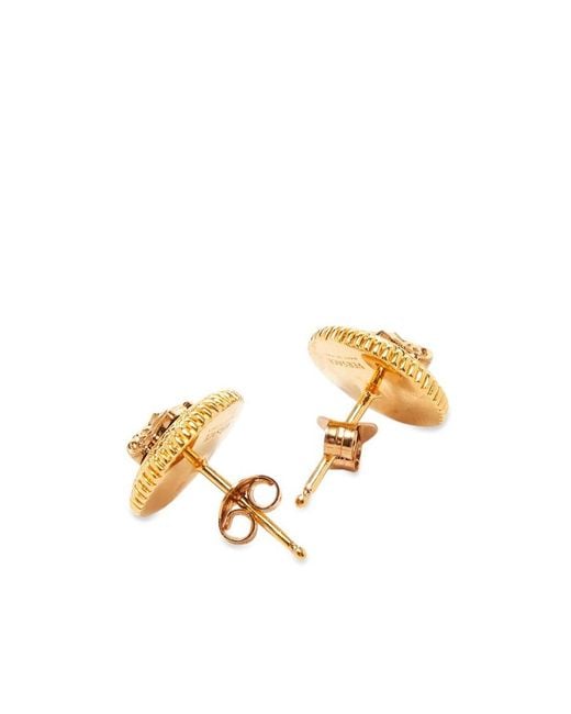 Versace Metallic Medusa Head Stud Earrings for men