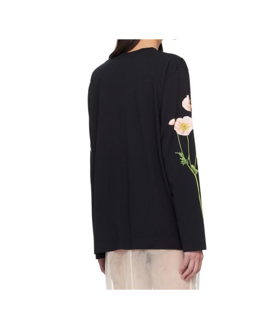 Simone Rocha Blue Poppy Field-Print Long-Sleeve T-Shirt
