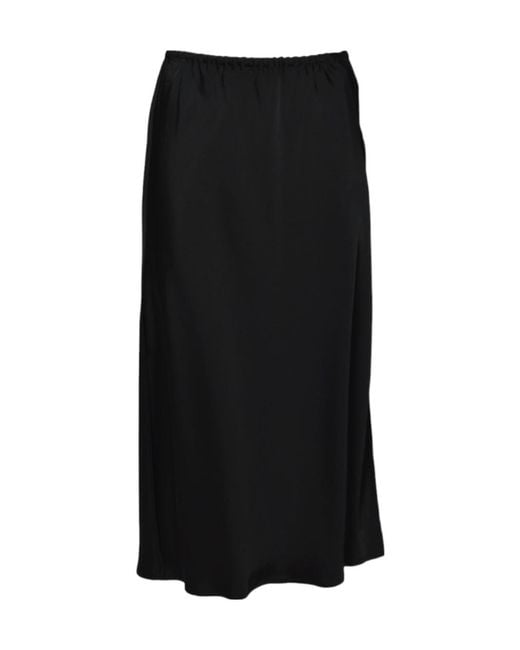 Jil Sander Black Elastic Waist Midi Skirt