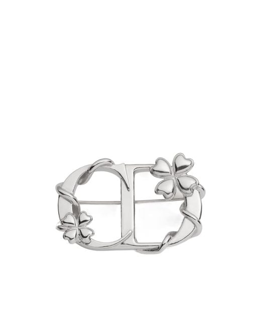 Dior White Trèfle Brooch for men