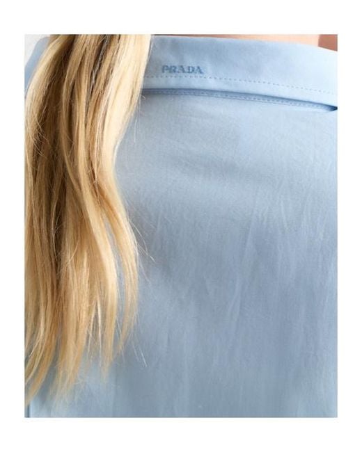 Prada Blue Cotton Poplin Dress
