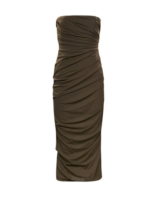 Alex Perry Green Off-The-Shoulder Dress