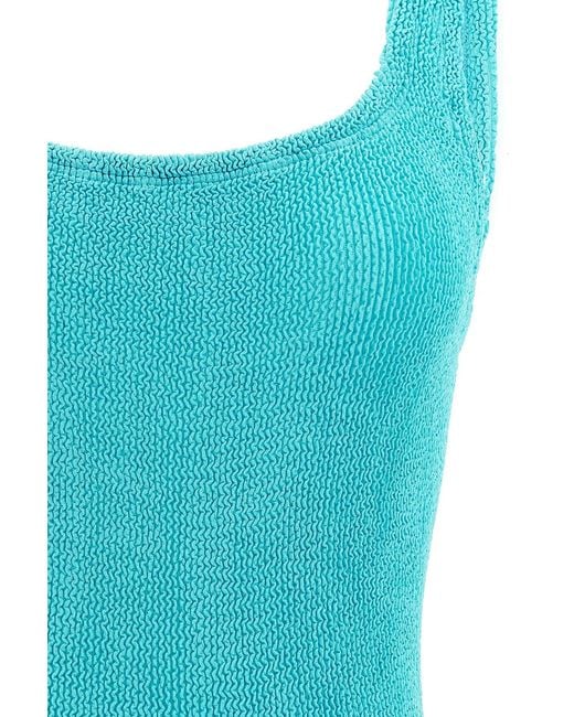 Hunza G Blue 'Square Neck One-Piece Swimsuit