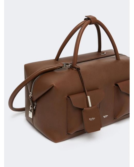 Max Mara Brown Structured Pocket Tote Bag