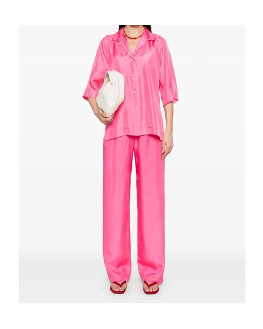 Forte_forte Pink Silk Trousers