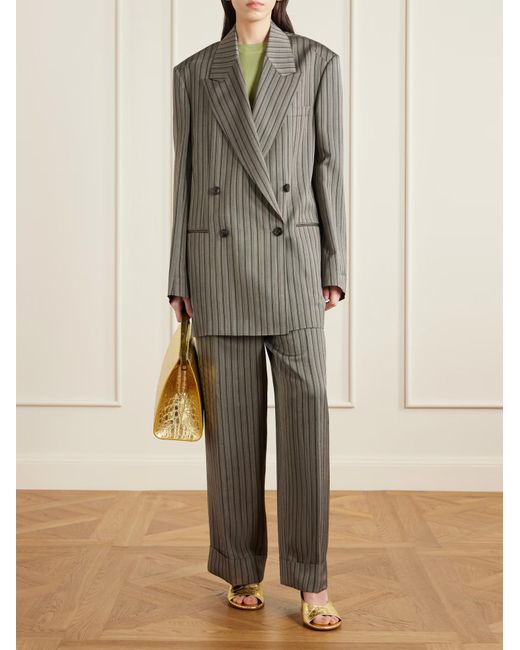 Dries Van Noten Natural Metal Crocodile-Patterned Leather Shoulder Bag