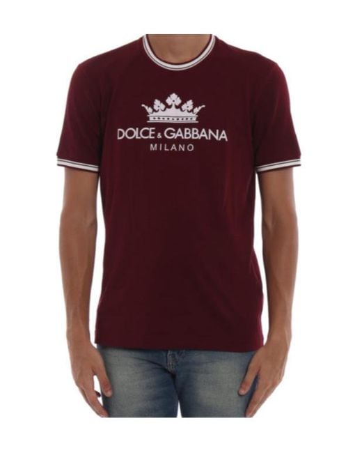 Dolce & Gabbana Red Short-Sleeved T-Shirt for men