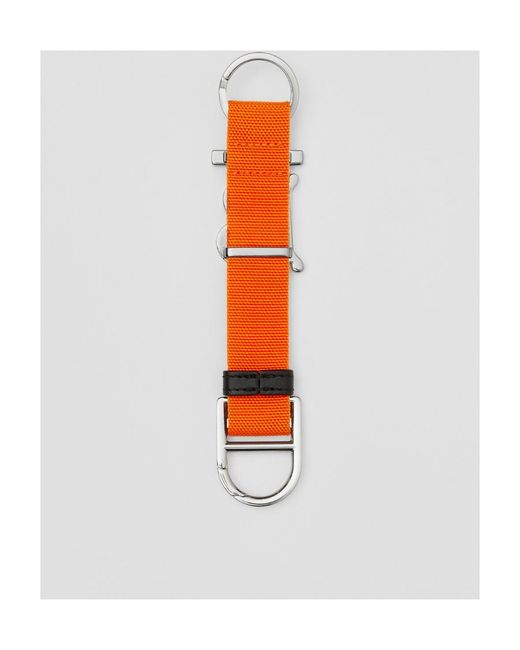 Burberry White Tb Logo-Plaque Keyring for men