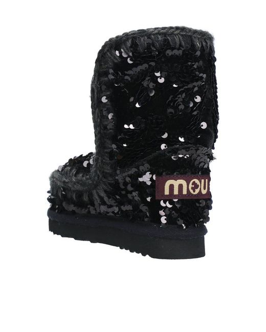 Mou Black Logo Short Boots