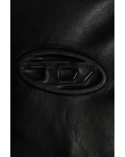 DIESEL Black L-Metal Zip-Up Sheepskin Jacket for men