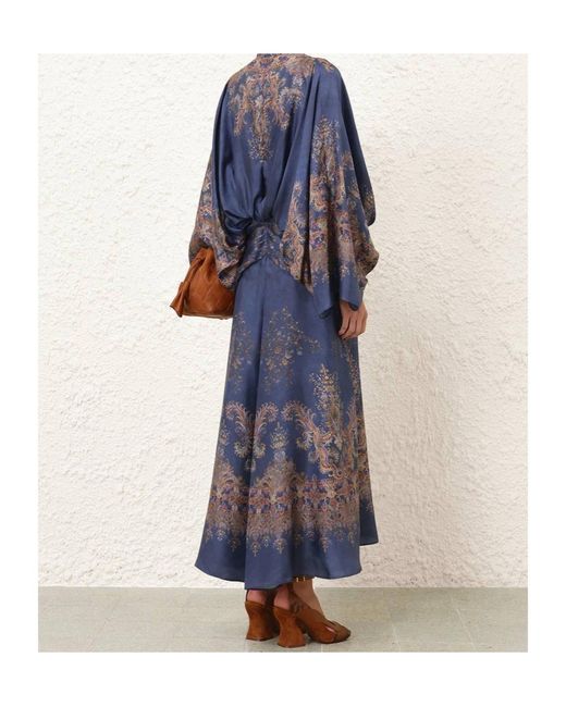Zimmermann Blue Valiant Batwing Gown