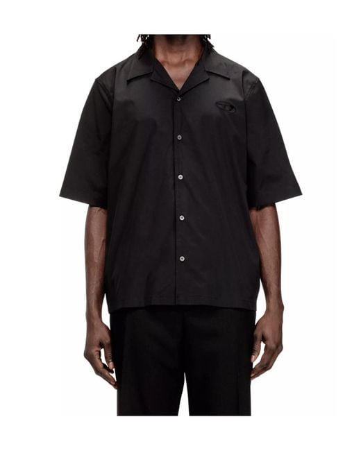 DIESEL Black S-Mac Camp Collar Short-Sleeved Shirt for men