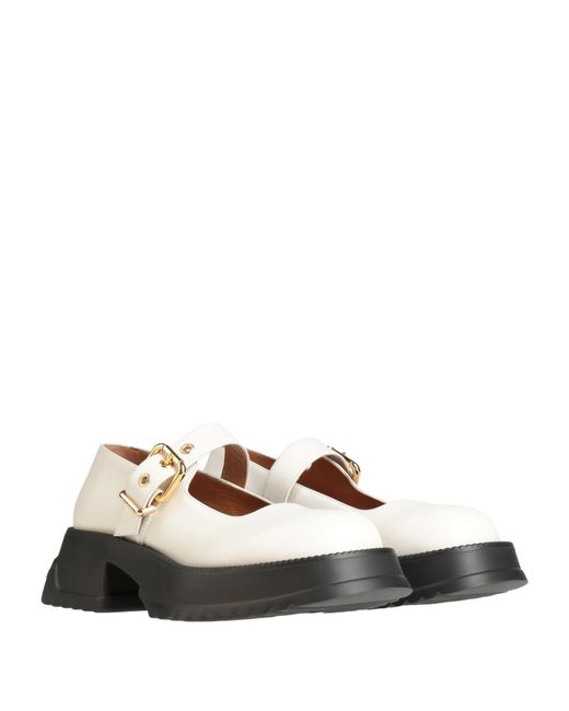 Marni White Minimalist Leather Mary Janes