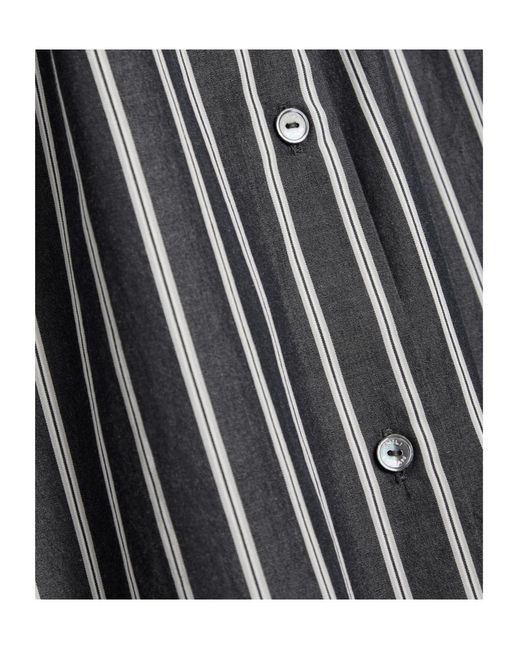 Nili Lotan Black Striped Long-Sleeved Shirt