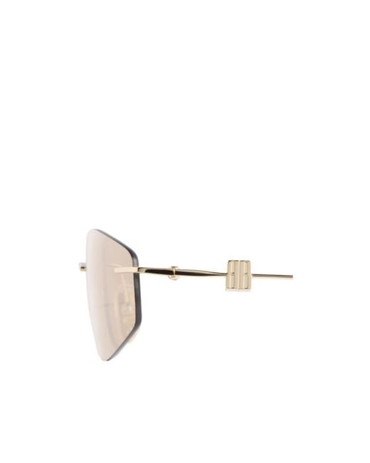 Balenciaga White Nano D-Frame Sunglasses
