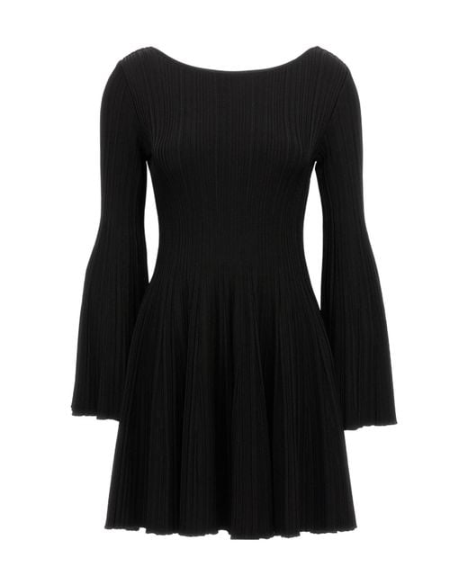 Antonino Valenti Black Patty Ribbed Knit Dress