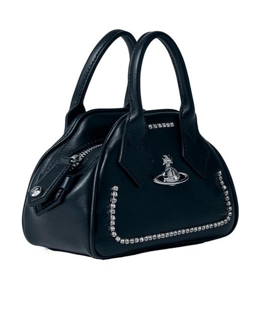 Vivienne Westwood Blue Mini Yasmine Logo Plaque Handbag