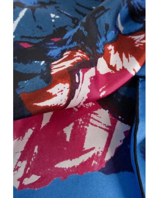 Givenchy Blue Square Silk Scarf