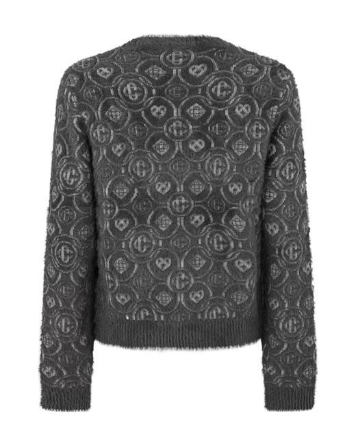 Casablanca Gray Logo Crewneck Sweater for men