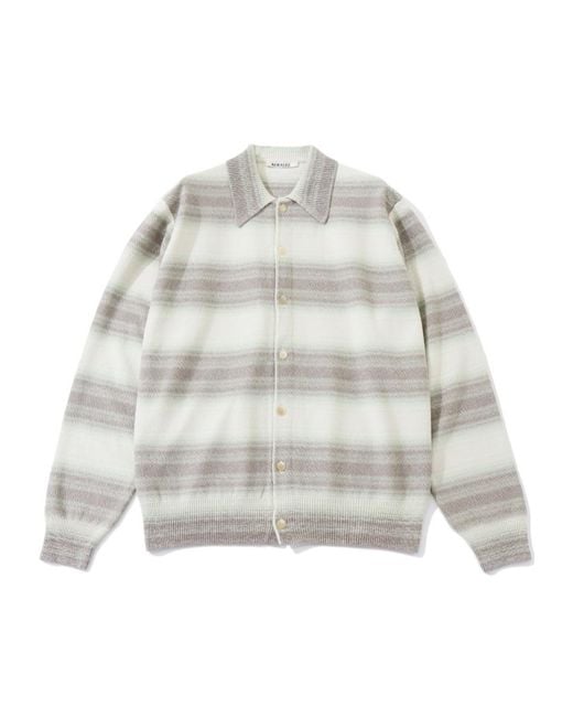 Auralee Gray Striped Shirt for men