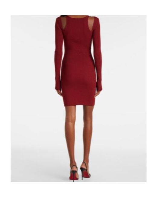 Nensi Dojaka Red Cutout Knitted Minidress