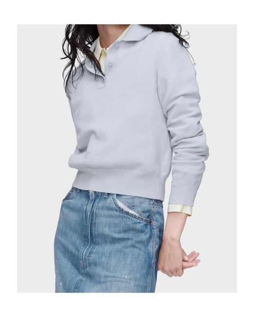 Maison Margiela White Polo Knitted Top