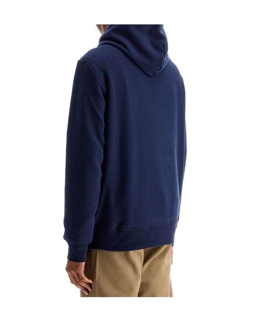 Polo Ralph Lauren Blue Logo-Flocked Drawstring Hoodie for men