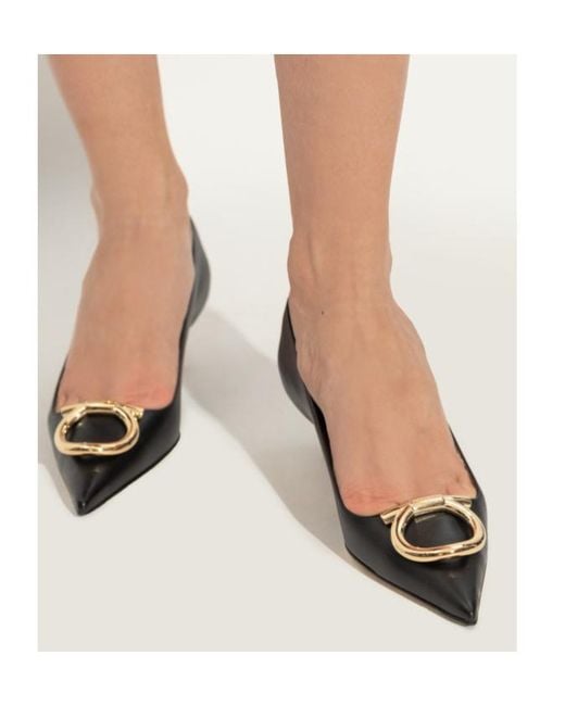Ferragamo Black 40Mm Gancini Pointed-Toe Pumps